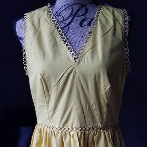 NWT V-neck sunshine yellow sundress Ann Taylor midi
